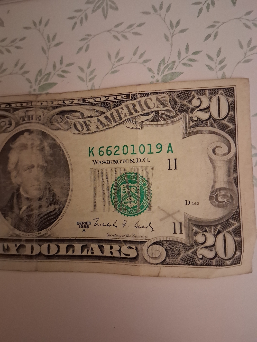 1988A $20 Bill Multiple Errors,amazing Beautiful Bill.